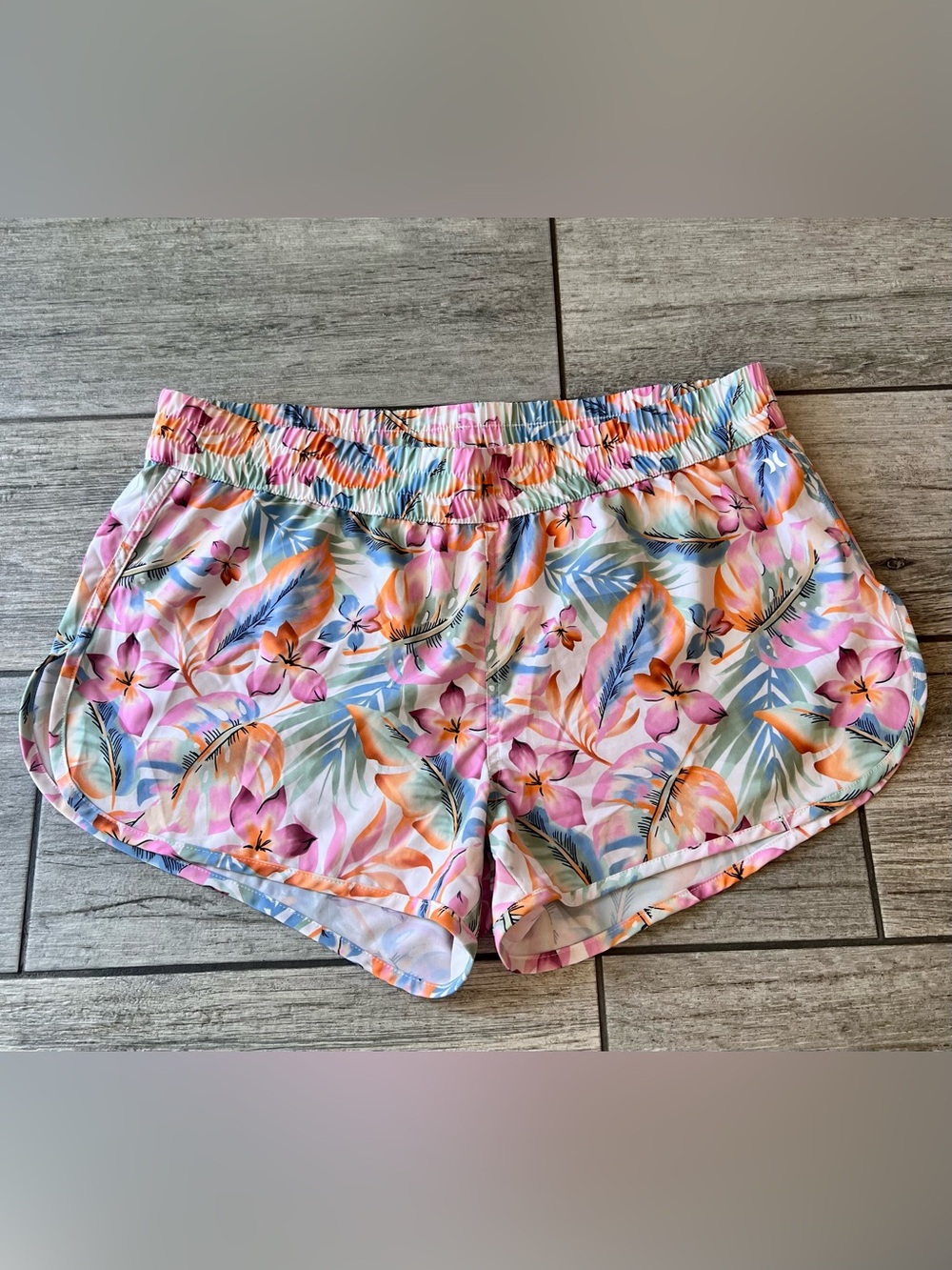 Hurley Women's Board Shorts Size XL Tropical Floral Print Y2K Surfer Beach Swim